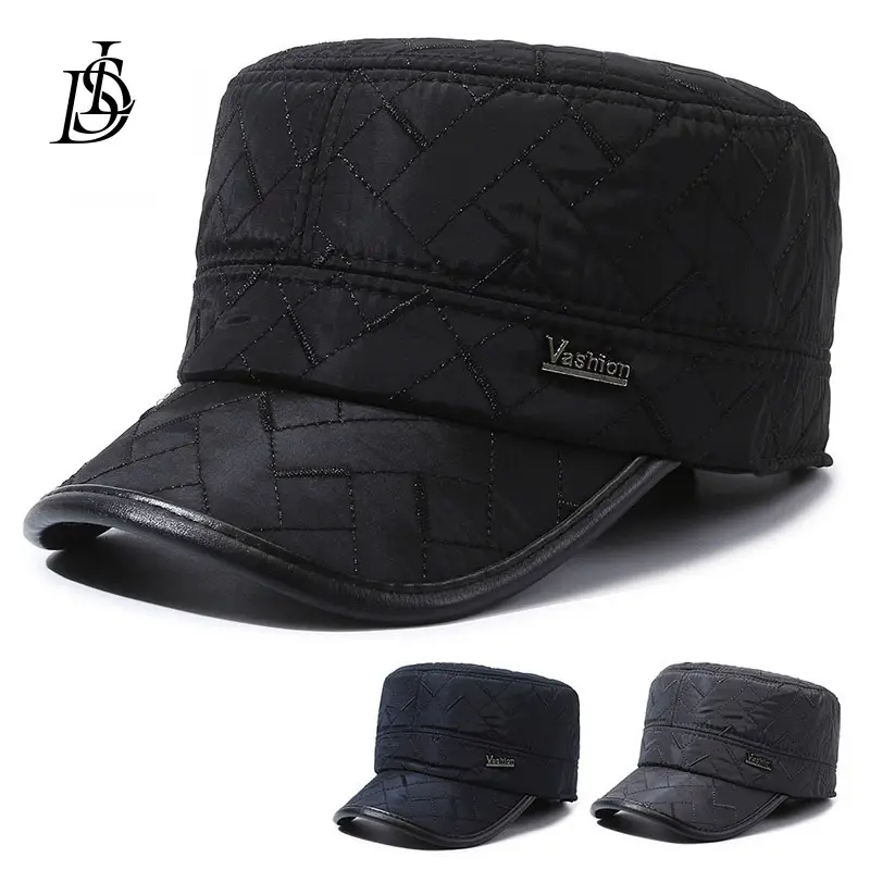 Winter Quilted Duckbill Cap for Men Black - Image 2