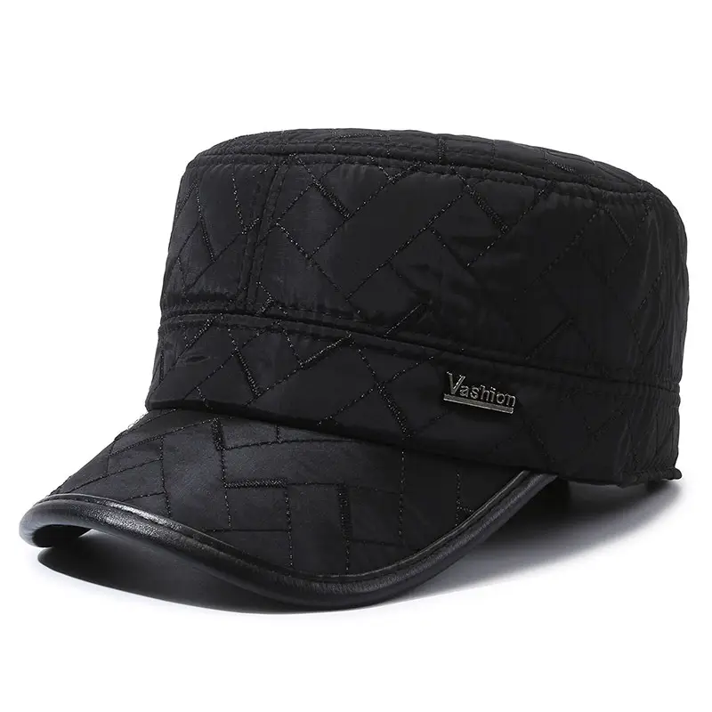 Winter Quilted Duckbill Cap for Men Black - Image 6