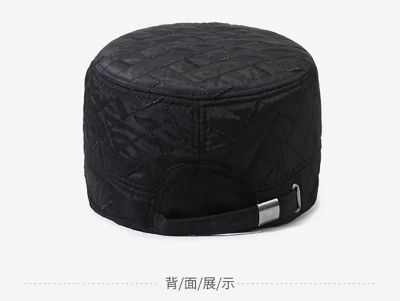 Winter Quilted Duckbill Cap for Men Black — feature 7