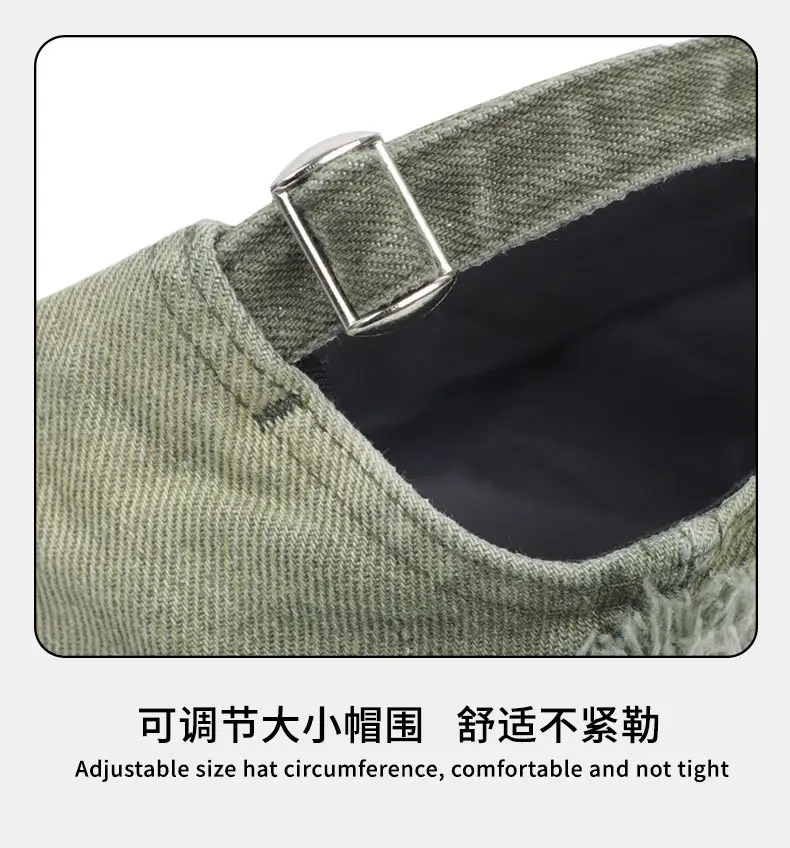 Women Cross-Border Distressed Gradient Niche Baseball Cap — feature 14