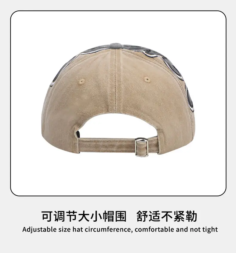 Men Heavy Duty Gray Duckbill Cap with Chinese Embroidery — feature 14