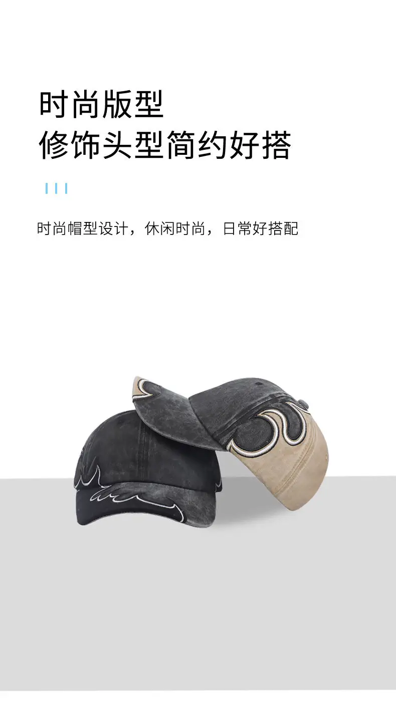 Men Heavy Duty Gray Duckbill Cap with Chinese Embroidery — feature 6