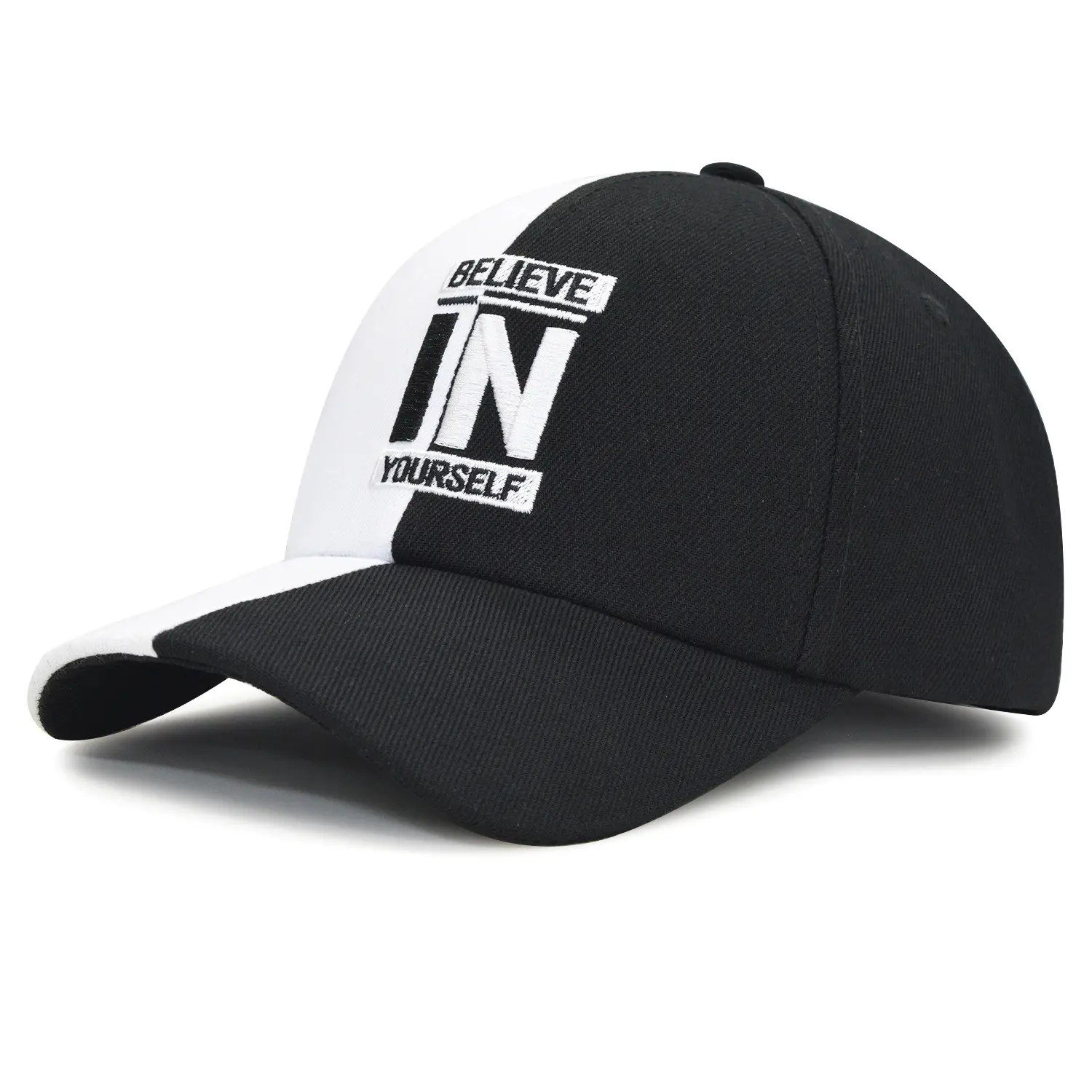 Unisex Red Black Baseball Cap with "BELIEVE IN YOURSELF" Design - Image 6