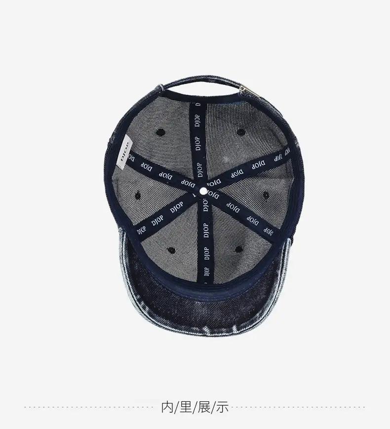 Men Retro Denim Letter Embroidered Peaked Cap Sun Hat — feature 13