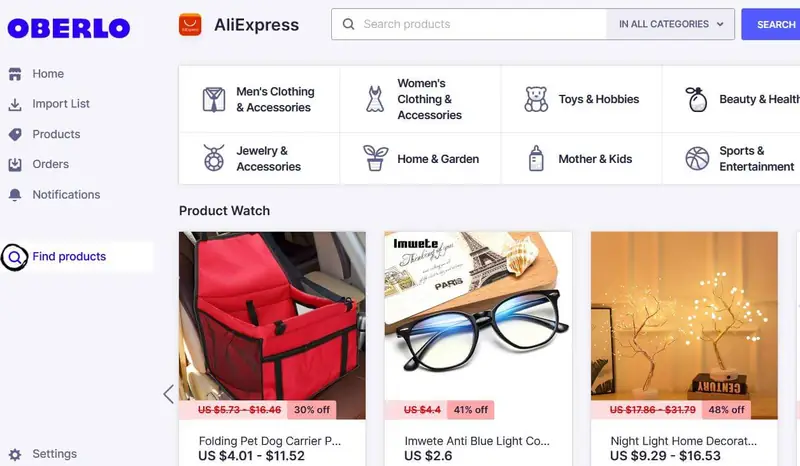 Oberlo Top Dropshipping Website in Pakistan