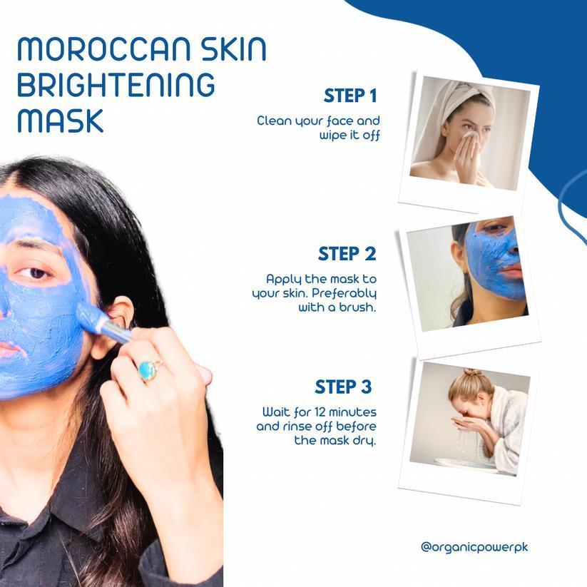 Blue Face Mask Powder for Oily Skin Brightening & Anti Aging
