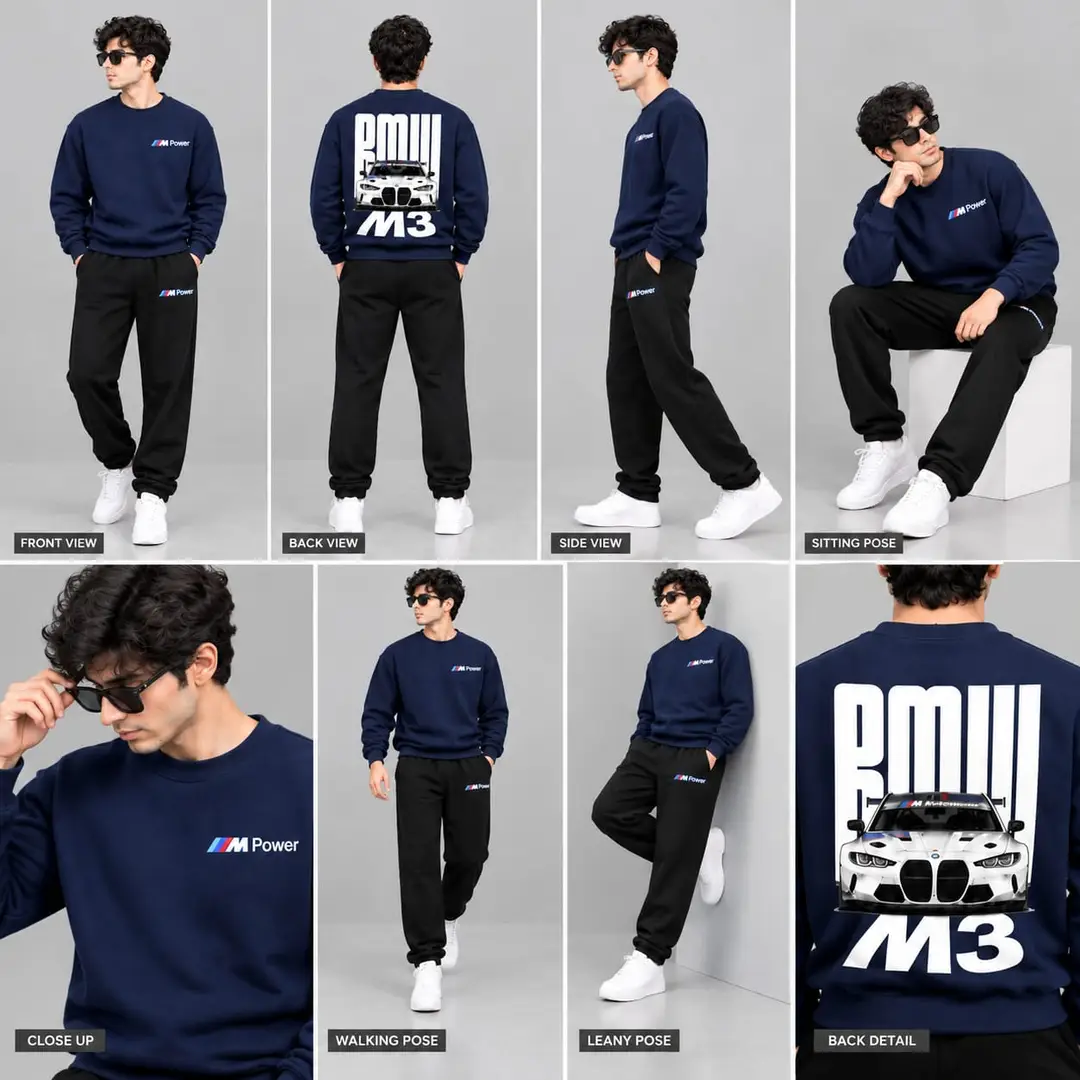 Men’s  Navy Blue M Power Sweatshirt & Trouser Set