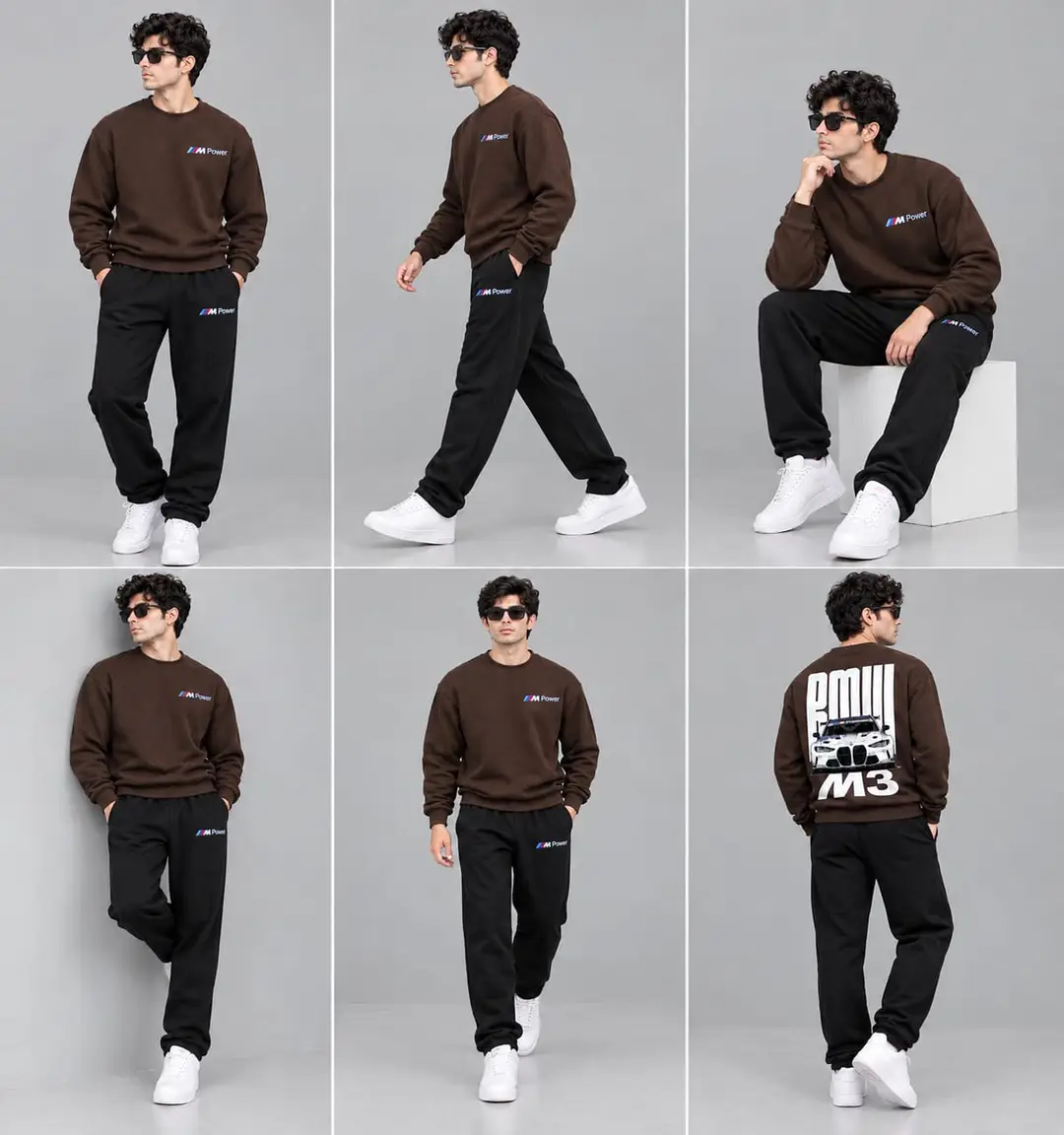 Men’s Brown M Power Sweatshirt & Trouser Set