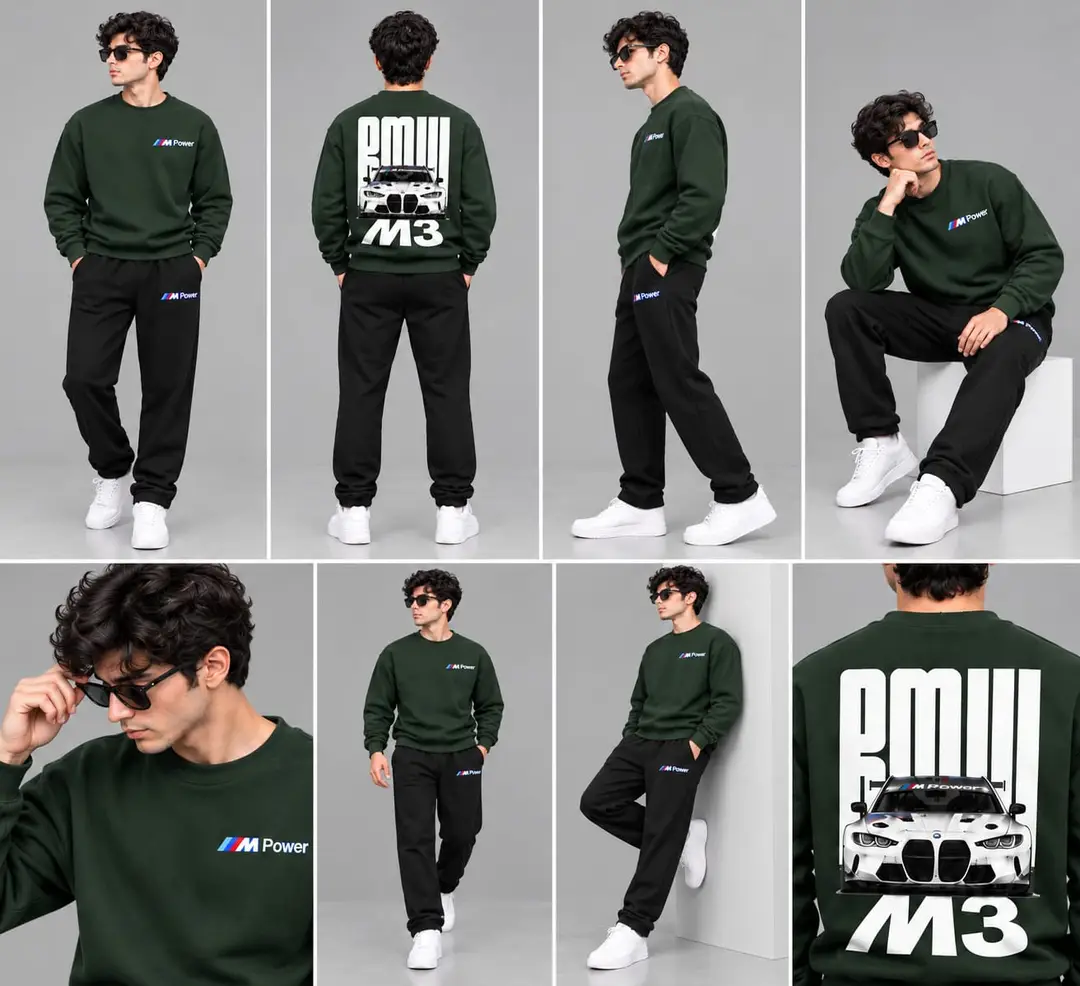 Men’s Green M Power Sweatshirt & Trouser Set