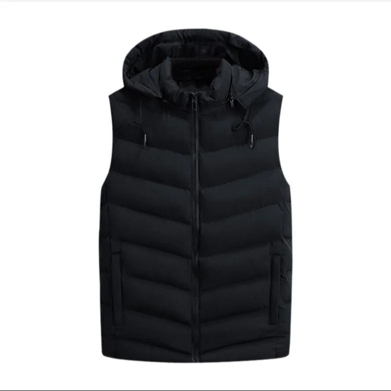 Men's Hooded Polyester Bomber Jacket - 1 Pc in Black