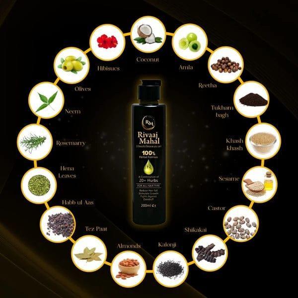 Rivaaj Mahal 100% Herbal Hair Oil Pack of 2 200ml