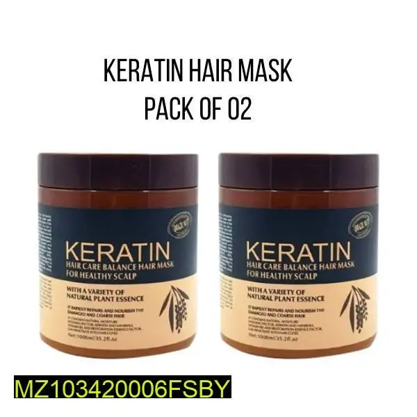 Keratin Hair Mask for Dry Frizzy Pakistani Hair (Pack of 2)