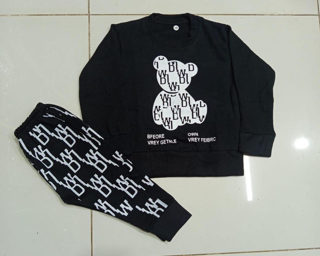 2 Pcs Boy's Fleece Printed Sweatshirt Tracksuit