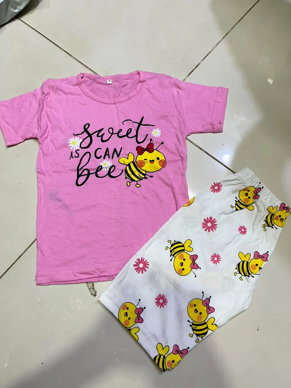 2 Pcs Girl's Stitched Jersey Printed Night Suit