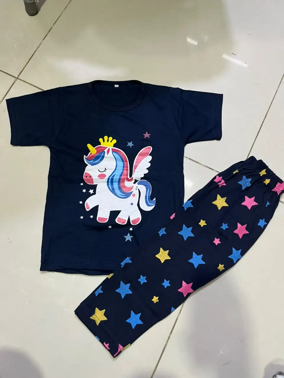 2 Pcs Boy's Stitched Jersey Printed Night Suit