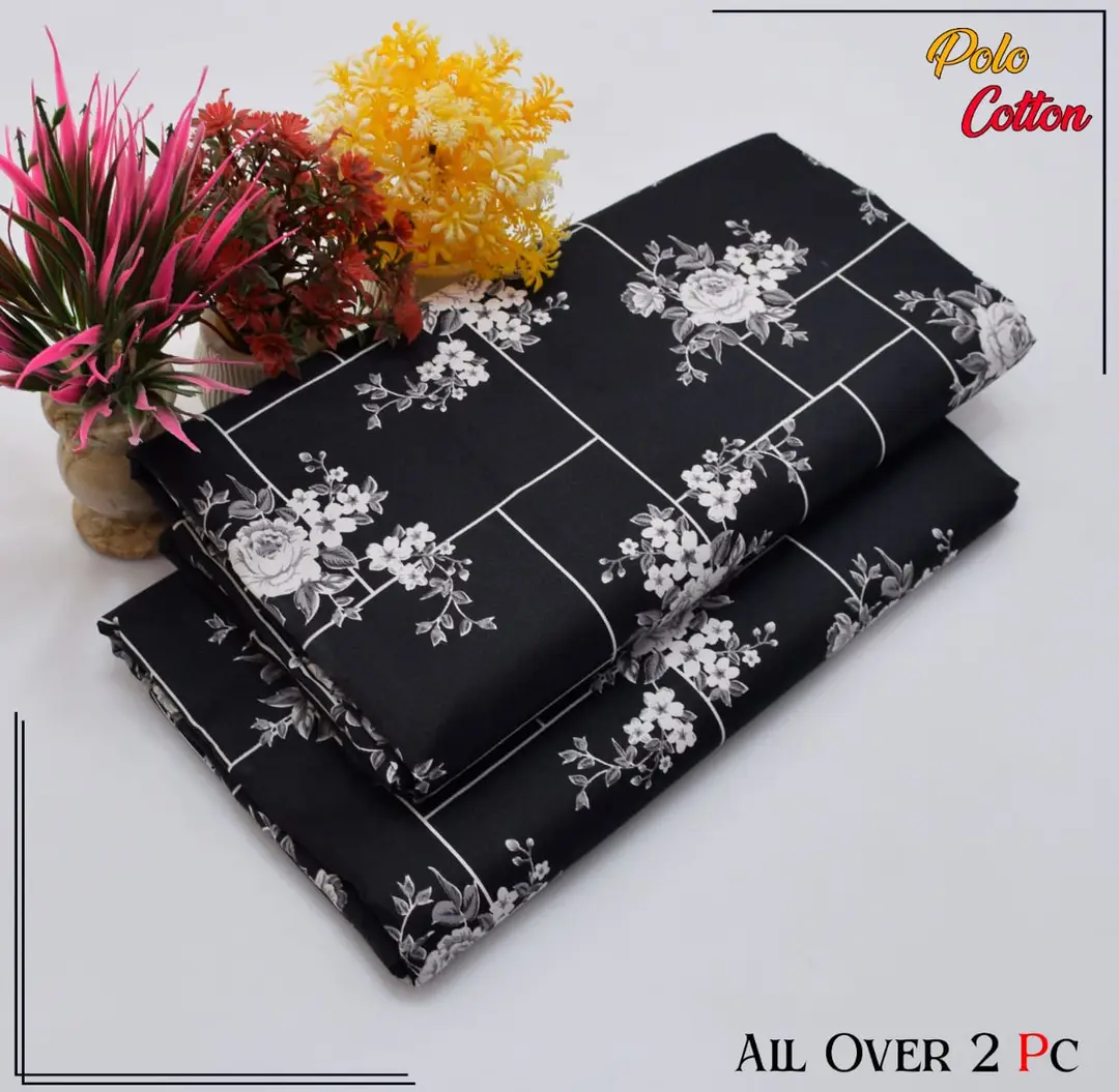 2 Pcs Women's Unstitched 3-D Block Printed Suit