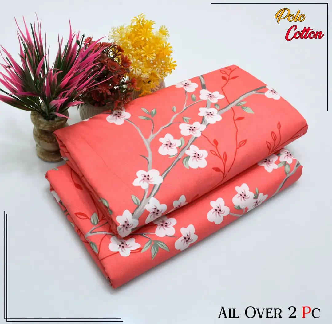 2 Pcs Women's Unstitched 3-D Block Printed Suit