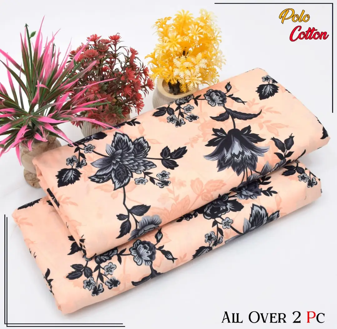 2 Pcs Women's Unstitched 3-D Block Printed Suit