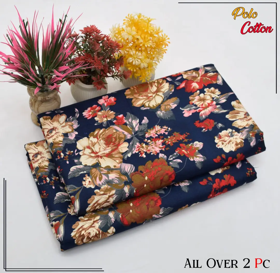 2 Pcs Women's Unstitched 3-D Block Printed Suit