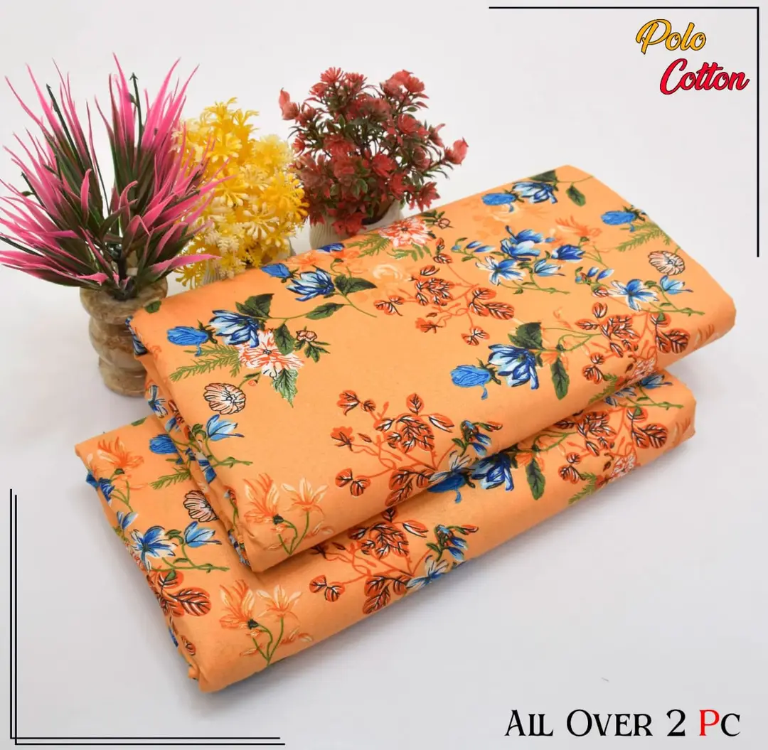2 Pcs Women's Unstitched 3-D Block Printed Suit