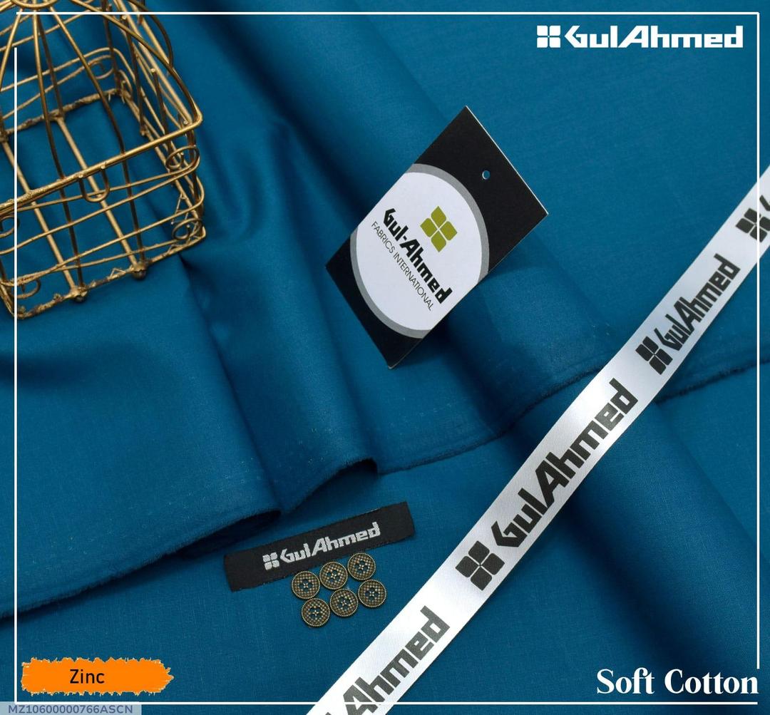 Premium Cotton Plain Suit Zinc Blue Summer Office Casual Wear Pakistan