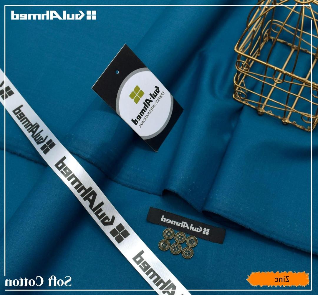 Premium Cotton Plain Suit Zinc Blue Summer Office Casual Wear Pakistan
