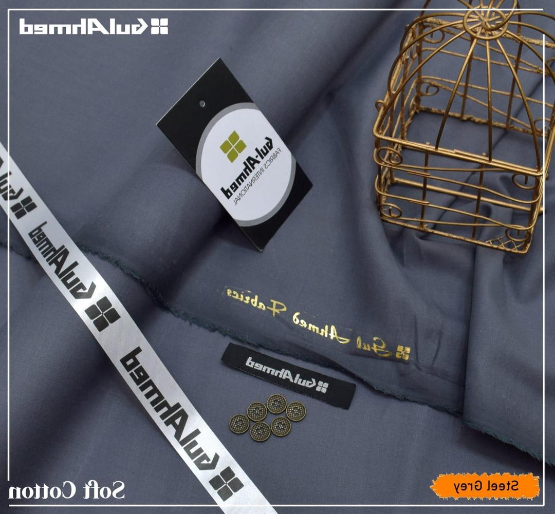 Premium Cotton Plain Suit Steel Grey Summer Office Casual Wear