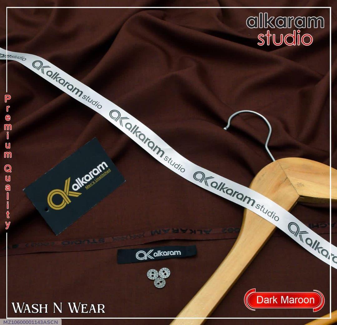 Premium Unstitched Boski Suit Dark Maroon Wash N Wear