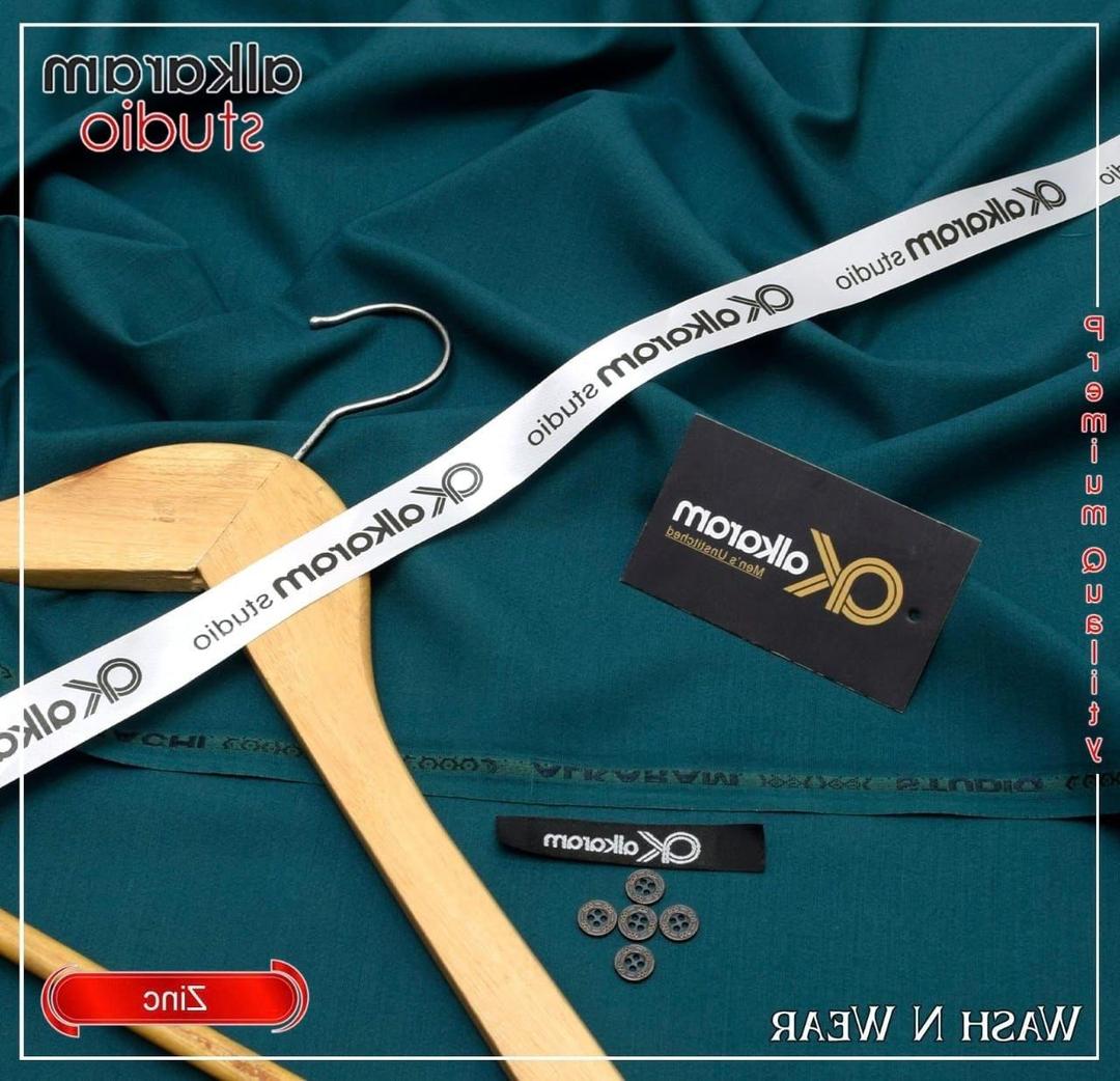 Premium Green Boski Plain Suit for Men Wash N Wear