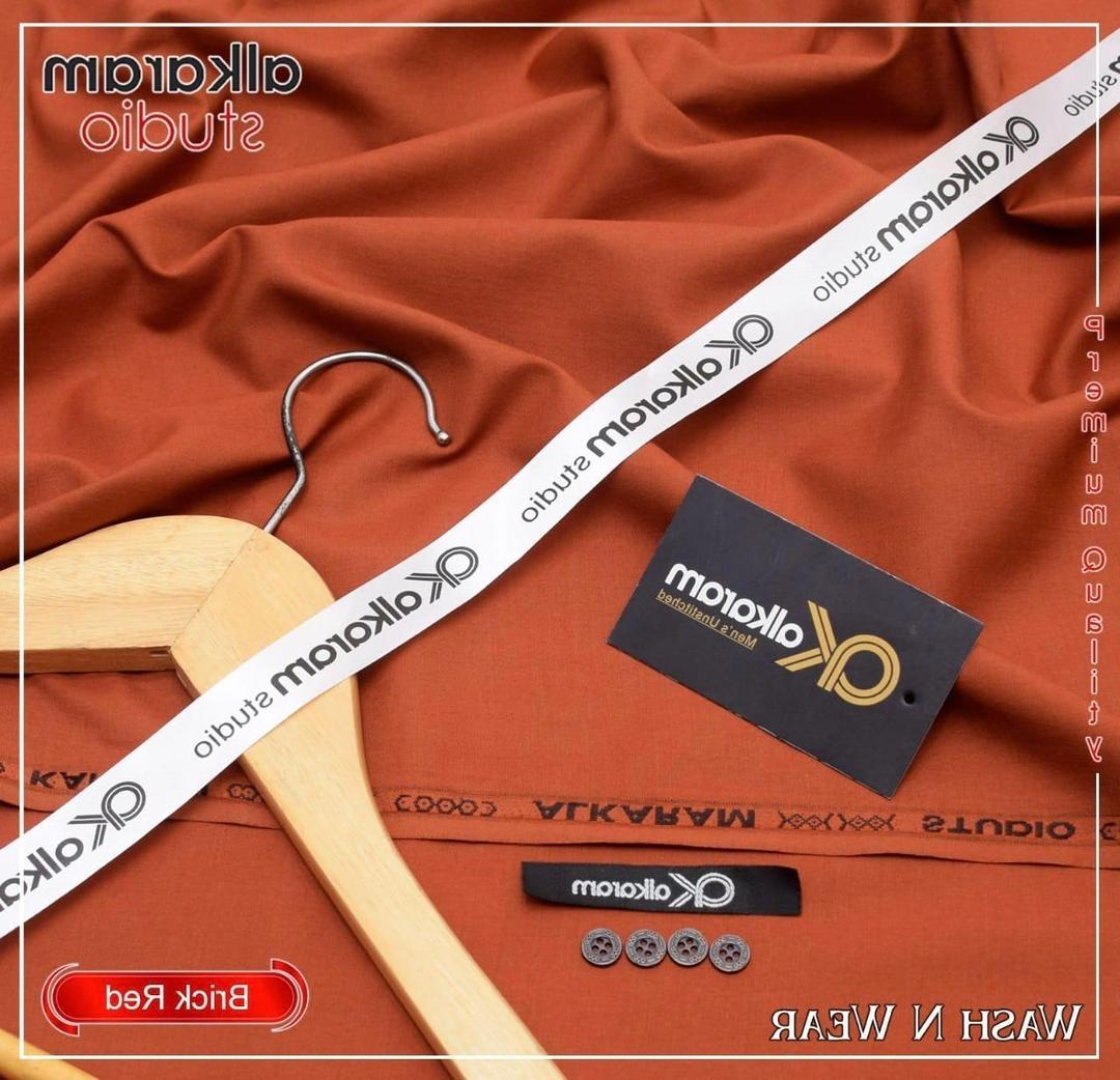 Boski Suit Brick Red Unstitched for Men