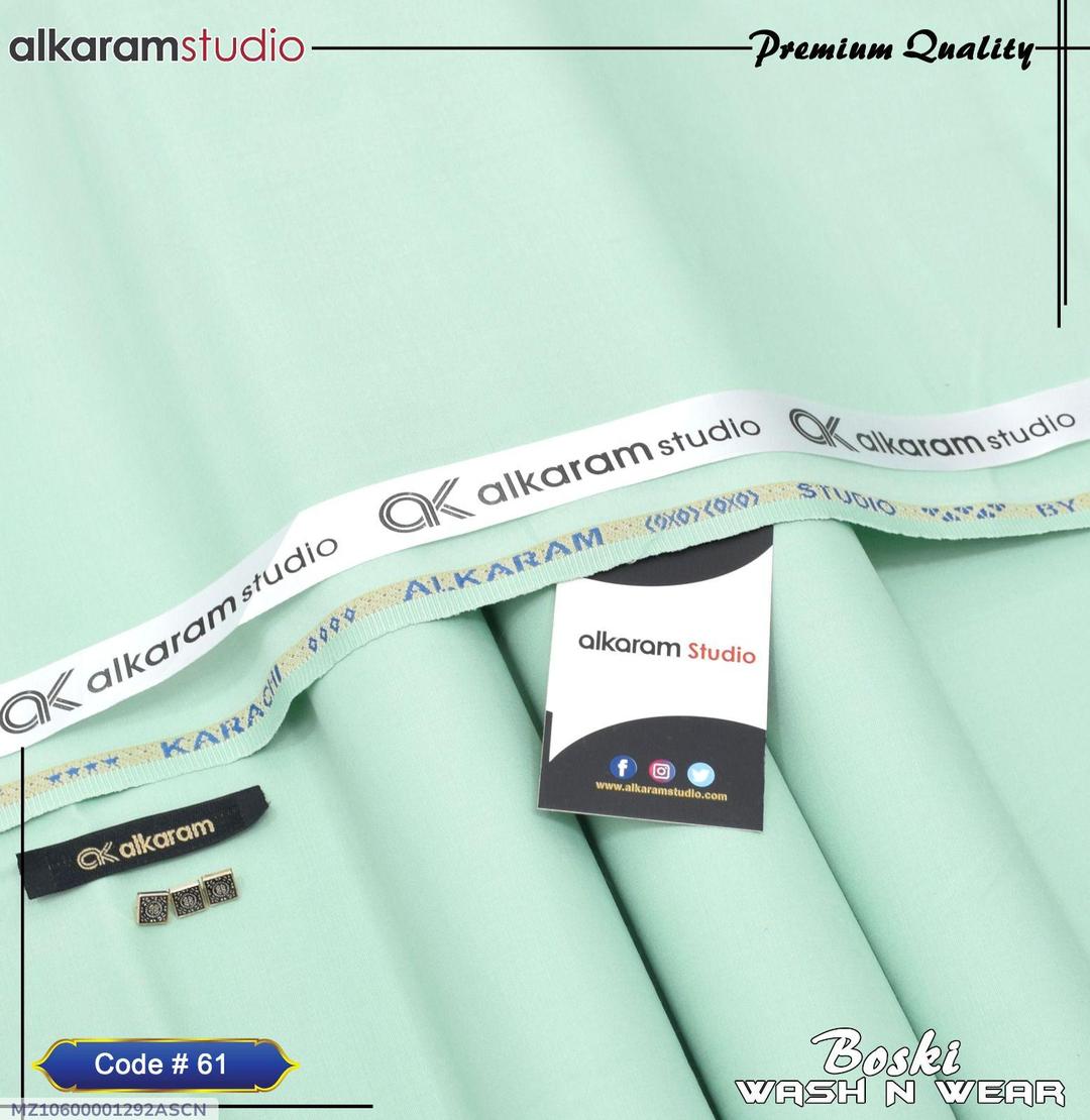 Men's Green Wash & Wear Plain Suit Summer Casual