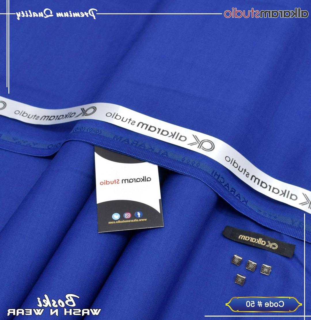 Wash & Wear Plain Suit Blue for Men Summer