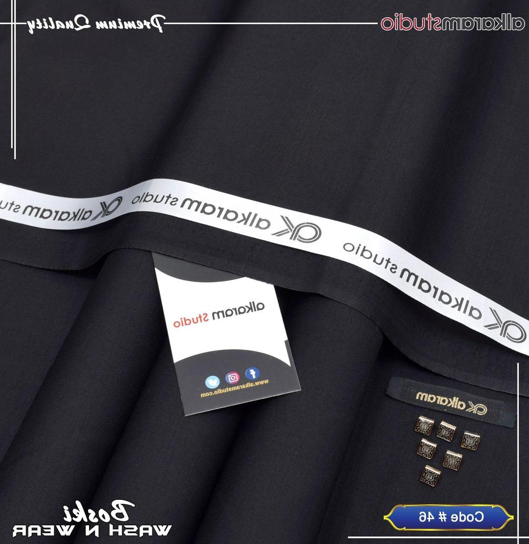 Black Wash & Wear Suit for Men 2M Cut