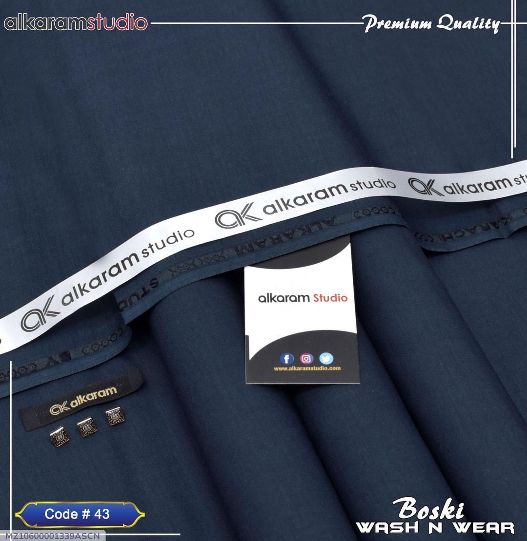 Men's Blue Wash & Wear Plain Suit Summer Casual