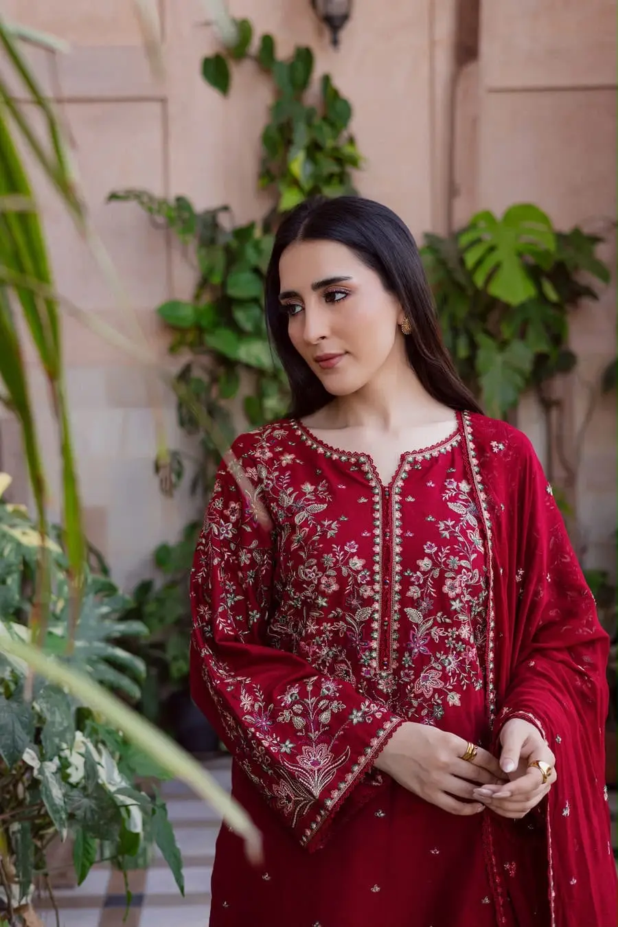 3 Pcs Women's Unstitched Embroidered Suit