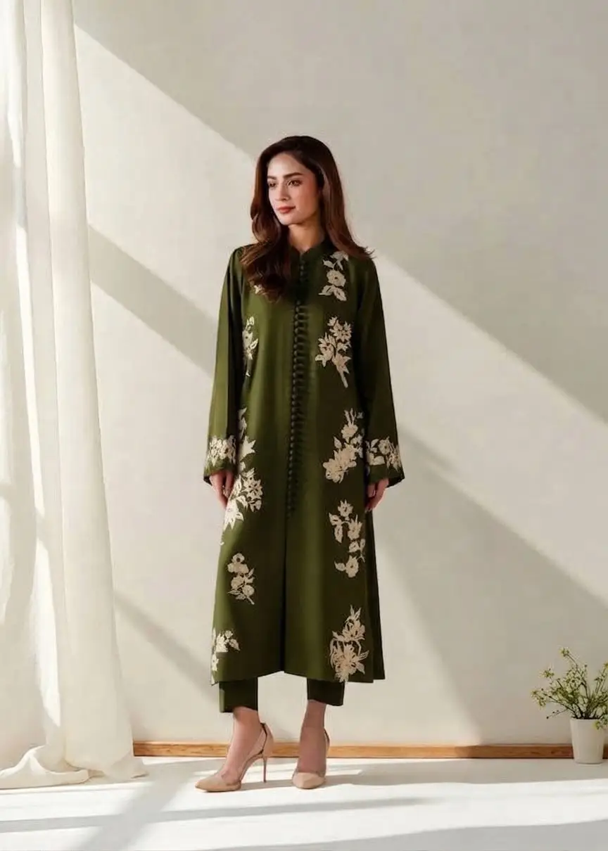 2 Pcs Women's Unstitched Embroidered Suit