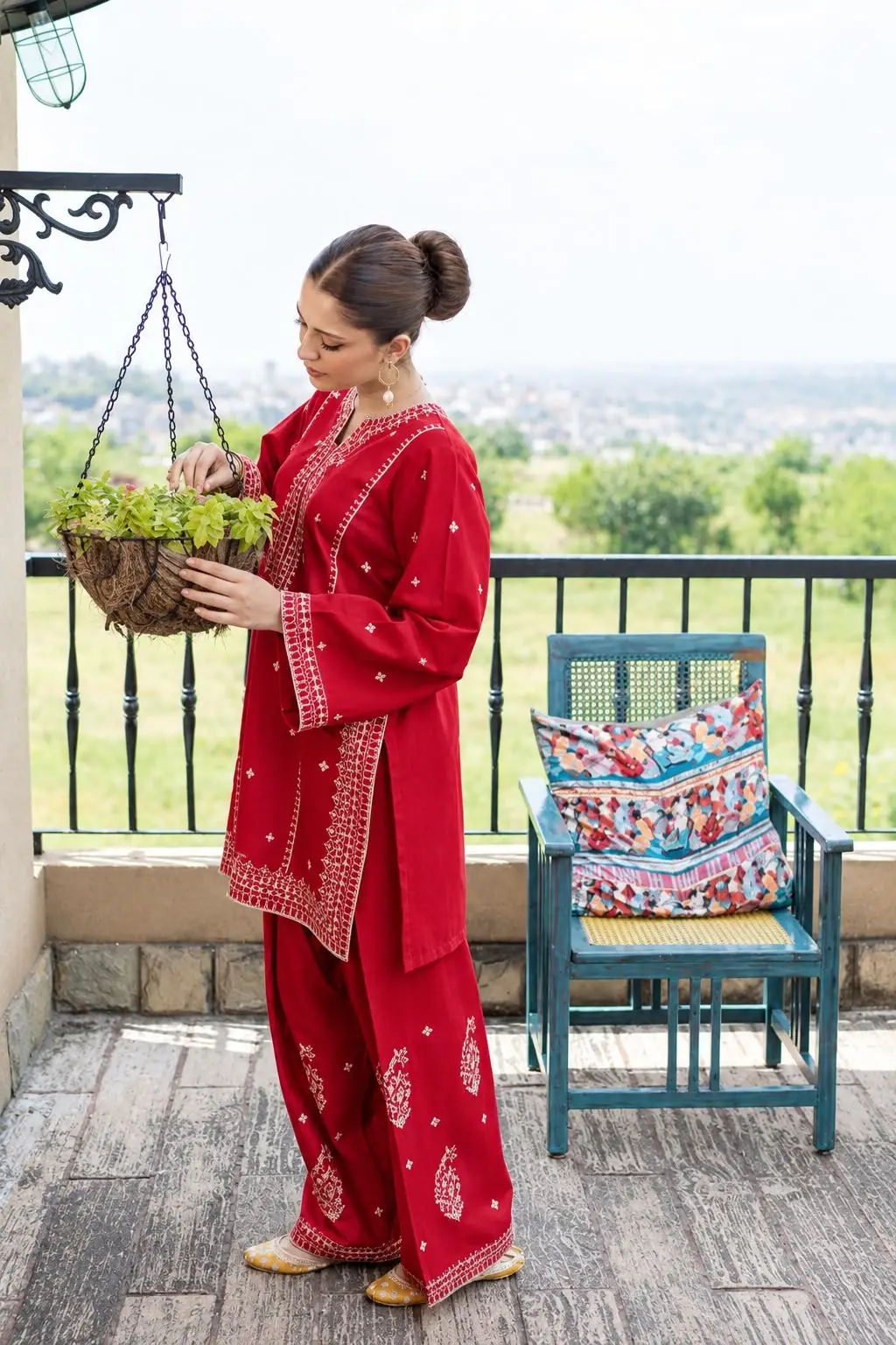 2 Pcs Women's Unstitched Embroidered Suit