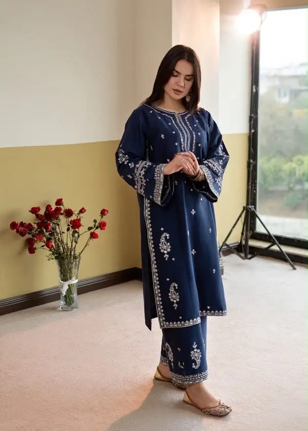 2 Pcs Women's Unstitched Embroidered Suit
