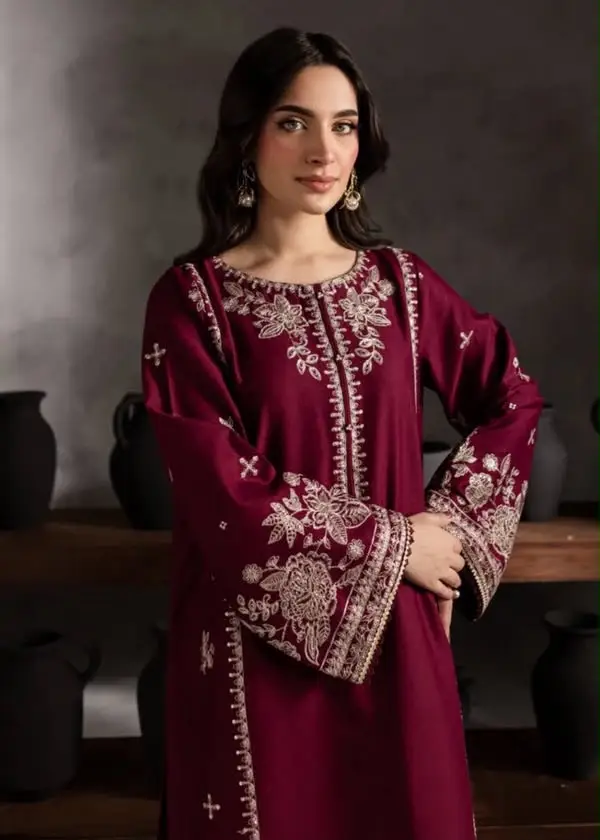 2 Pcs Women's Unstitched Embroidered Suit