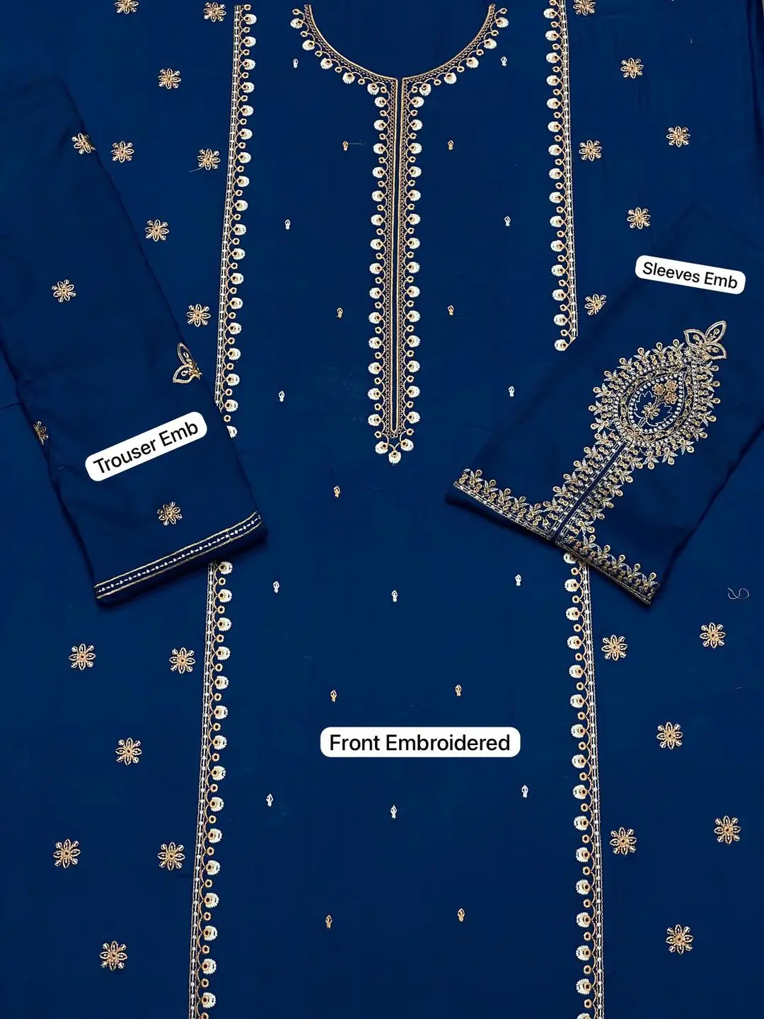 2 Pcs Women's Unstitched Embroidered Suit