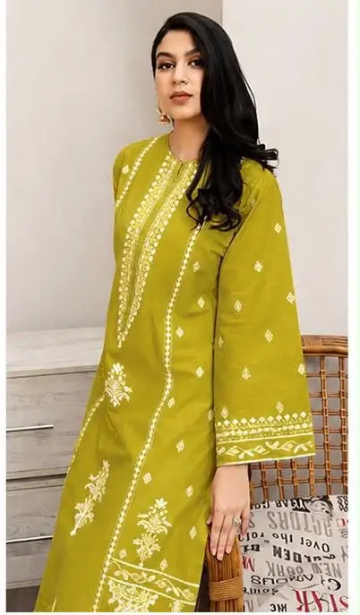2 Pcs Women's Unstitched Embroidered Suit
