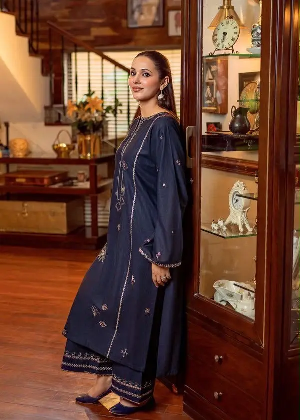 2 Pcs Women's Unstitched Embroidered Suit