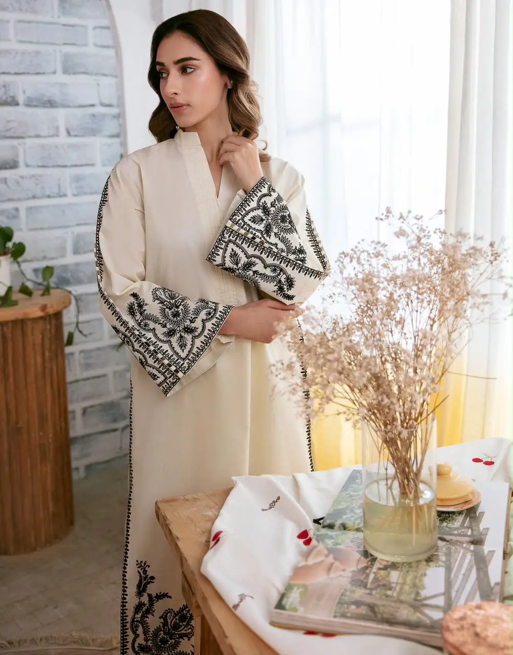 2 Pcs Women's Unstitched Embroidered Suit