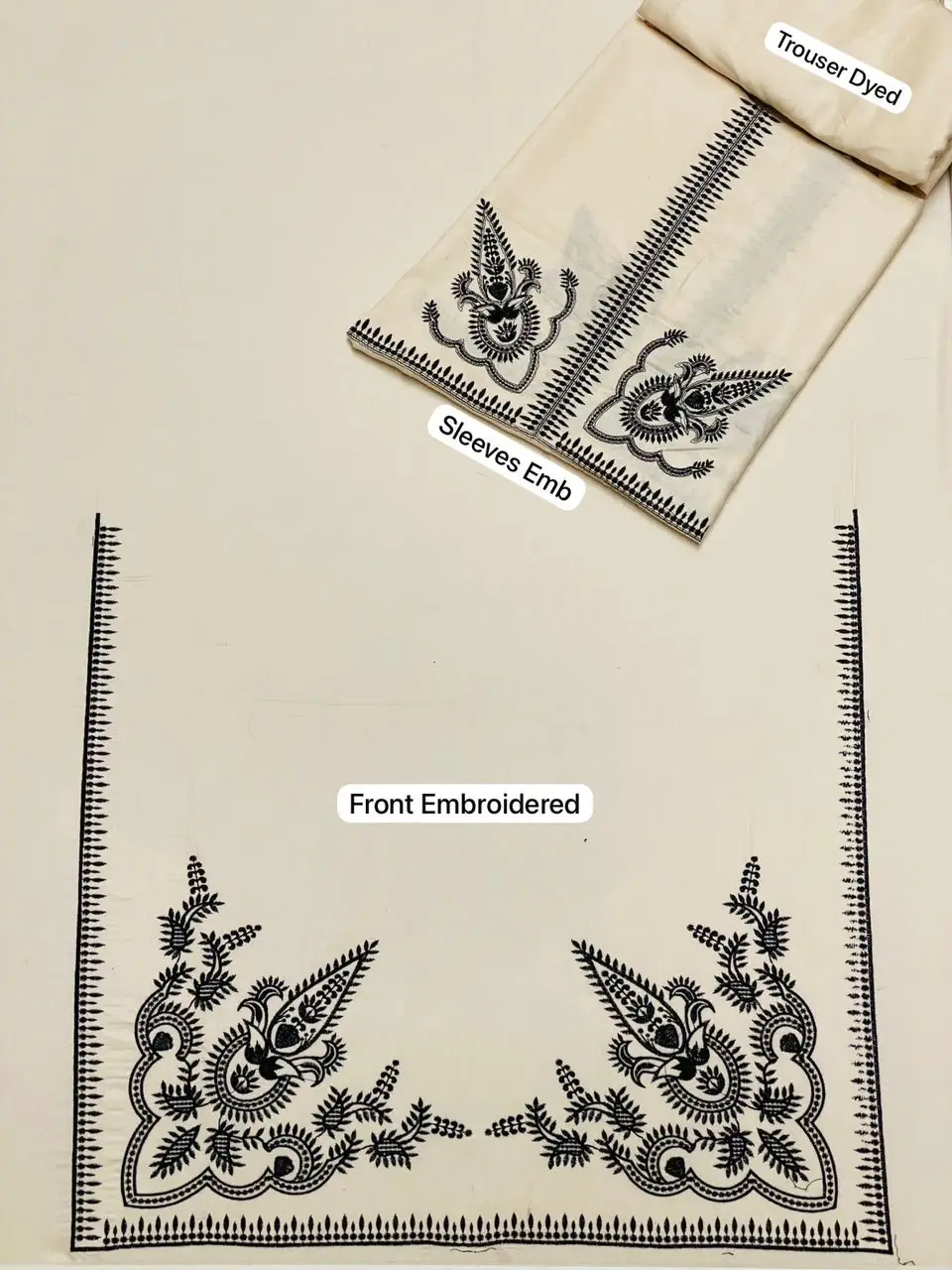 2 Pcs Women's Unstitched Embroidered Suit