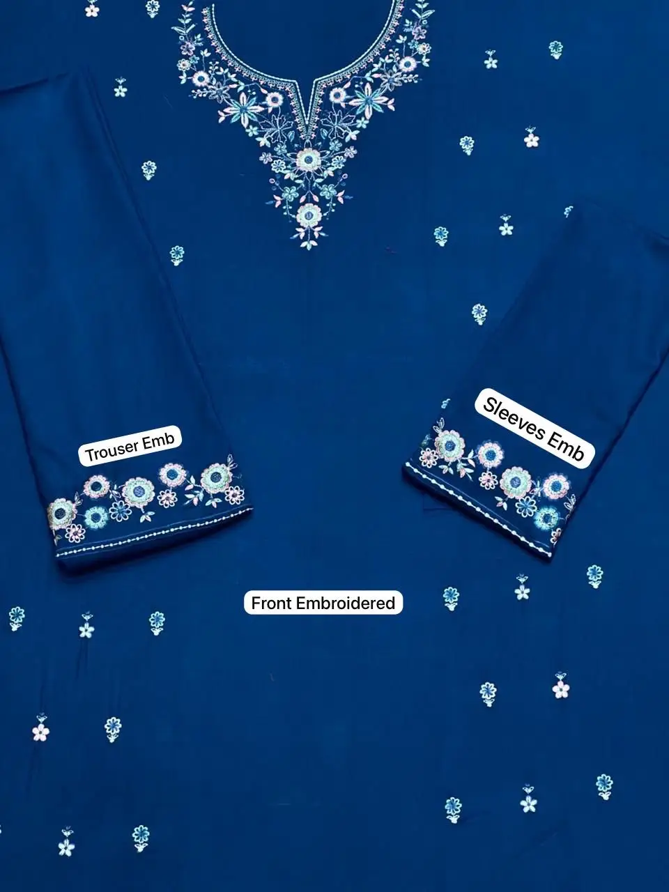 2 Pcs Women's Unstitched Embroidered Suit
