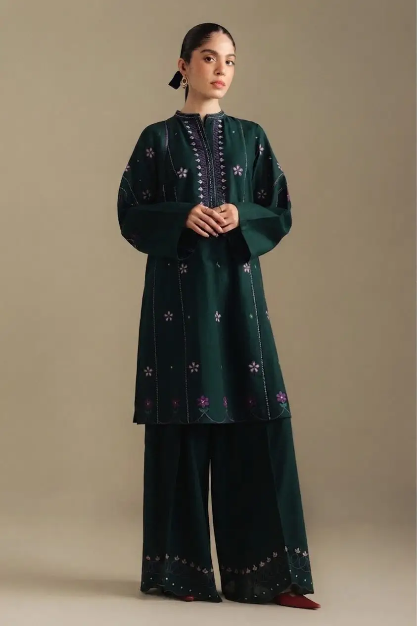 2 Pcs Women's Unstitched Embroidered Suit