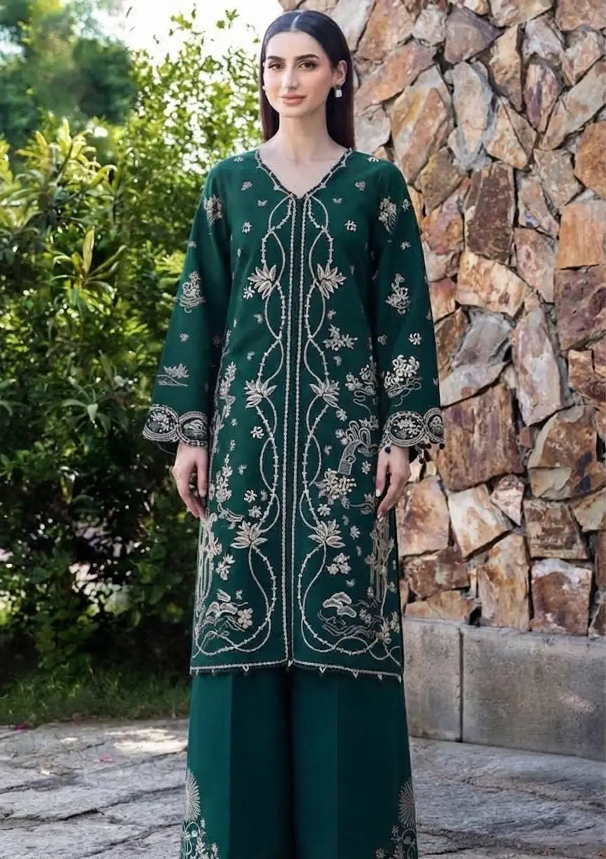 2 Pcs Women's Unstitched Embroidered Suit