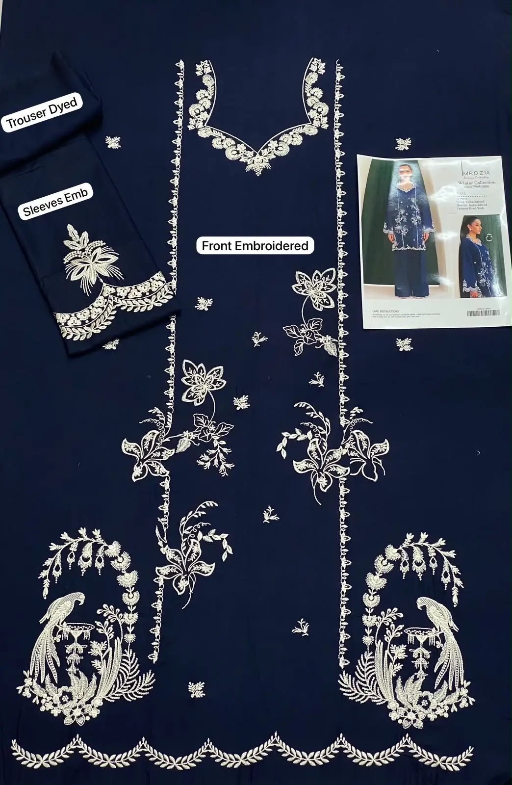 2 Pcs Women's Unstitched Embroidered Suit