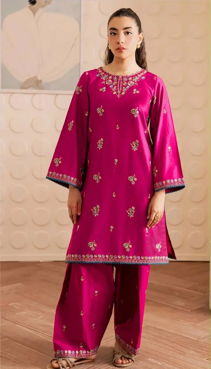2 Pcs Women's Unstitched Embroidered Suit
