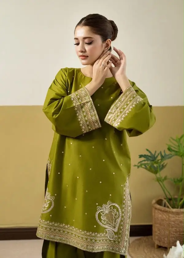 2 Pcs Women's Unstitched Embroidered Suit